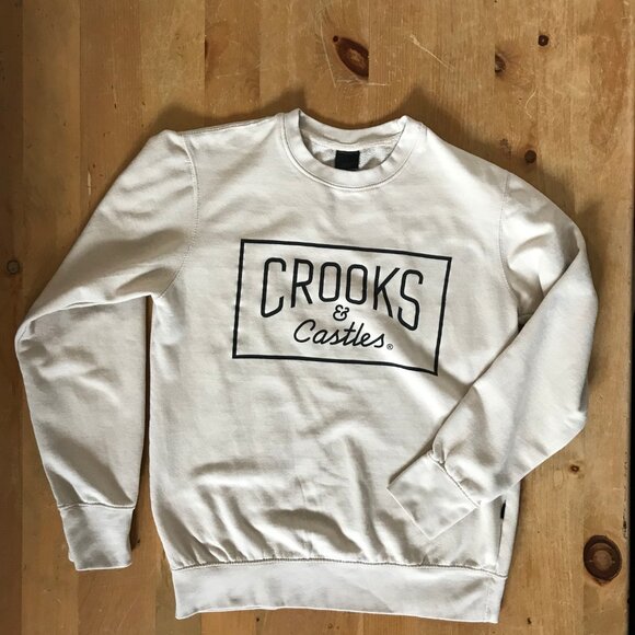 Crooks & Castles Men’s Logo Sweatshirt – Cream – Size M - Picture 1 of 6